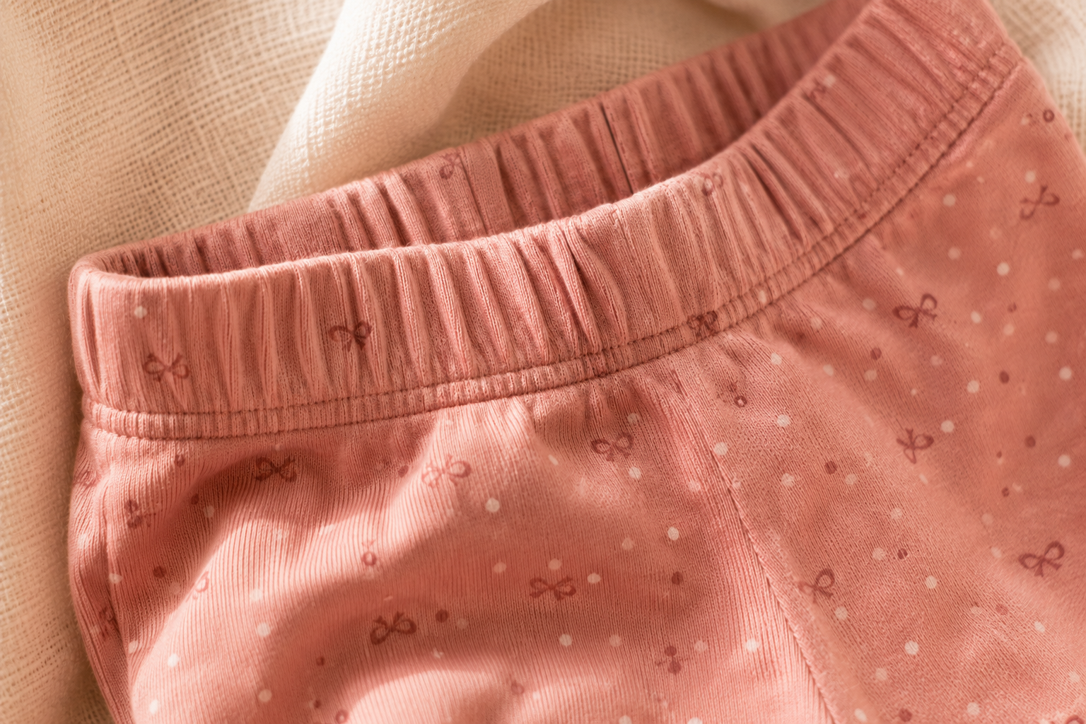 Close-up of soft girlswear fabric quality
